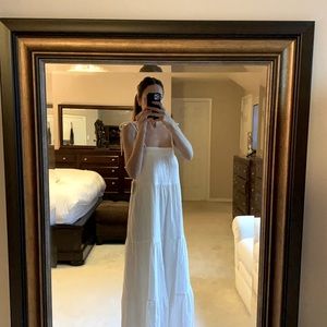 Express 100% Cotton Tiered Off-White Maxi Dress